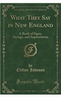 What They Say in New England: A Book of Signs, Sayings, and Superstitions (Classic Reprint)