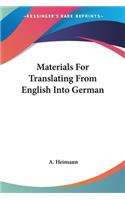 Materials For Translating From English Into German
