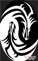 Notebook Designs: Dragon Journal/Diary, Blank Paper, 100 Pages, 5x8, Composition Book, Ying Yang Dragon