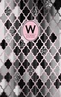 Initial W Monogram Journal - Dot Grid, Moroccan Black, White & Blush Pink: Classic, Soft Cover