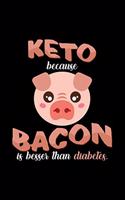 Keto because bacon: 6x9 Ketones - blank with numbers paper - notebook - notes