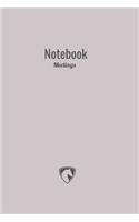 Notebook: meetings: Simple (cinereous)
