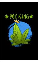 Pot King Hemp Leaf Cannabis: Blank Lined Notebook Journal for Work, School, Office - 6x9 110 page