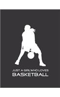 Just A Girl Who Loves Basketball: Basketball Notebook for Girl, Womens, Teens and Daughters, 8.5 x 11
