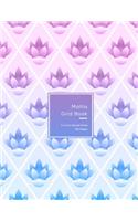 Maths Grid Book: 4 squares per inch Quad size graph paper grid book for students or Mathematician - Pink and purple flower pattern for teenage girls