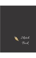 Sketchbook: Black Cover Sketch Book for Drawing, Sketching, 120 pages, (8.5"x11")(6 Sketchbooks)
