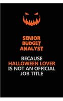 Senior Budget Analyst Because Halloween Lover Is Not An Official Job Title