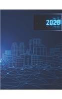 2020 Planner: Planner is key to success: 100 pages smart work smart city concept, Calendar 2019-2020, address book, Weekly Monthly 2020 Planner Organizer with Mot