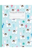 Composition Notebook - Alpaca Series: Green Notebook, Composition Book, Notebook for Girls, Kids, School, Students, Bullet Journal 8.5 x 11 in, 110 pages, Wide Ruled