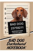 Bad Dog Dachshund Notebook