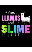 I Love Llamas and Slime Lined Notebook