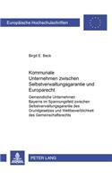 Kommunale Unternehmen Zwischen Selbstverwaltungsgarantie Und Europarecht