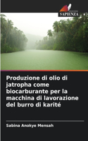 Produzione di olio di jatropha come biocarburante per la macchina di lavorazione del burro di karité