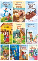 Story Books for Kids - World Classic (Abridged) (Set of 10 Books) (Illustrated) - Moral Stories - Bedtime Children Story Book - Read Aloud to Infants, Toddlers - Alice in Wonderland, ..., Heidi, Jungle Book, Robinson Crusoe
