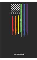 LGBTQ Notebook: Blank Log Book For Lesbian, Bisexual Or Gay: Lgbtq Supporter Journal American Rainbow Flag Gay Pride Gift