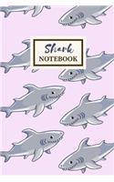SHARK Notebook: Cute Journal Gift: Medium Spacing Between Lines