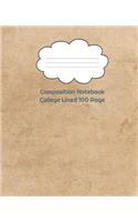Composition Notebook College Lined 100 Page Tan