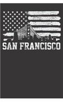 Notebook: Dot Grid Dotted 6x9 120 Pages San Francisco USA Flag American 4th Of July Fourth Gift