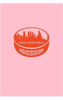 Philadelphia: Lined Journal - Philadelphia Hockey Black Ice-Hockey Hockey Player Gift - Pink Ruled Diary, Prayer, Gratitude, Writing, Travel, Notebook For Men Wom