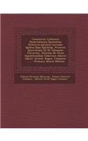 Commercii Litterarii Dissertationes Epistolicae Historico-Physico-Curiosae