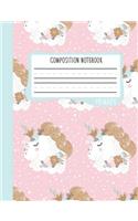 Primary Composition Notebook: Kindergarten 1st & 2nd Grade Primary Journal for Boys & Girls: Cute Unicorns (Draw & Write Grades K-2) 0830