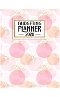 Budgeting Planner: Pretty Pink Circles - Modern Abstract MCM - Easy to Use - Daily Weekly Monthly Calendar Expense Tracker - Budget Planner / Financial Planner Organiz