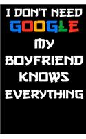 I don't need google my boyfriend knows everything Notebook Birthday Gift