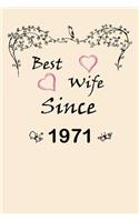 Best Wife Since 1971 Journal Couples Gift: White Lined Notebook / Journal/ Dairy/ planner couples Gift for valentines day, 200 Pages, 6x9, Soft Cover, Matte Finish