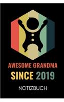 Awesome Grandma Since 2019 Notizbuch: A4 Notizbuch 52 WOCHEN KALENDER liebevolles Geschenk für Oma - Omi - Grossmutter - schöne Geschenkidee als Dankeschön - Weihnachtsgeschenk - Geburts