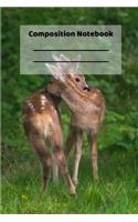 Composition Notebook: Cute Baby Deer Buck Doe Fawn Forest Themed Notebook or Journal