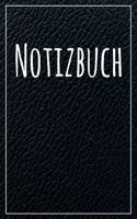 Notizbuch: Notizbuch A5 120 Seiten liniert und schwarzer Leder Optik (Softcover, glänzend).