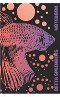 Betta Splendens Notebook: Dieses Notizbuch / Skizzenbuch gefällt jedem Fan von Siamesischen Kampffischen / Betta Splendens 6x9 in (ca A5) 110 linierte Seiten Tolles Geschek f