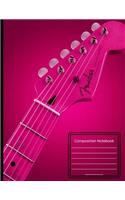 Composition Notebook: Pink Fender Electric Guitar Comp Book
