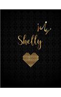 Shelly: Black Personalized Lined Journal with Inspirational Quotes