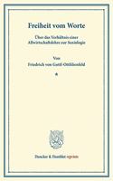 Freiheit Vom Worte