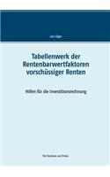 Tabellenwerk der Rentenbarwertfaktoren vorschüssiger Renten