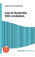 List of Australia Odi Cricketers: (English)
