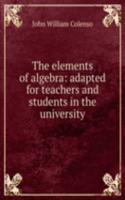 elements of algebra: adapted for teachers and students in the university