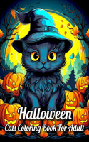 Halloween Cats Coloring Book For Adult