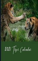 2021 Tiger Calendar: Monthly Photo Calendar - January 2021 - December 2021 - Monthly Calendar with U.S./UK/ Canadian/Christian/Jewish/Muslim Holidays - Tiger Photo calen