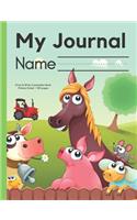 My Journal: A farm animal preschool draw-and-write journal