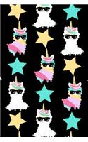 Llamacorns And Stars Pattern College Ruled Composition Book Notebook Journal Diary: Cute Llamacorn and star pattern notebook with lined pages that is perfect for women, girls or kids as a journal, a notebook, a diary or as an everda
