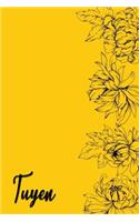 Tuyen: Personalized with Vietnamese Name Writing Journal for Women - Elegant Chrysanthemum & Yellow