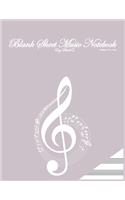 blank sheet music notebook: A4, 11 x 8,5 inch, 100 pages. 13 staves per page, brown cover, muzic key, clef, modern, with illustration.