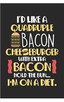 I'd like a quadruple bacon cheeseburger with extra bacon Hold the bun..