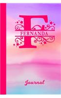 Fernanda Journal: Personalized Custom First Name Personal Writing Diary - Cute Pink & Purple Watercolor Effect Cover - Daily Journal for Journalists & Writers for Not