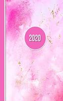 2020 Planner: Pink Crush - 12 Months Week by Hour to two-pages Diary 150 pages 5.5 x 8.5 with Contacts - Password - Birthday lists