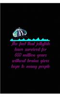The Fact That Jellyfish Have Survived For 650 Million Years Without Brains Gives Hope To Many People: All Purpose 6x9 Blank Lined Notebook Journal Way Better Than A Card Trendy Unique Gift Solid Black JellyFish