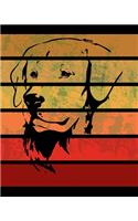 Golden Retriever Retro Stripes Notebook