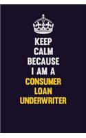 Keep Calm Because I Am A Consumer Loan Underwriter: Motivational and inspirational career blank lined gift notebook with matte finish